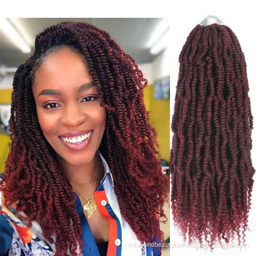 Bomb Twist Crochet Hair #Bug Spring Twist Crochet Braids Hair Pre-looped Passion Twist Curly Synthetic Hair Extension